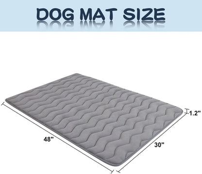 Bubble bear Dog Crate Mat - Upgraded Thick, Ultra Soft, Washable & Anti-Slip Kennel Pad for Small/Medium/Large Dogs, Dark-Hued to Hide Stains (48"x30")