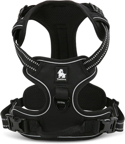 TRUE LOVE Truelove Adjustable No-Pull Dog Harness Reflective Pup Vest Harnesses Comfortable Control Brilliant Colors TLH5651(Black,XS)