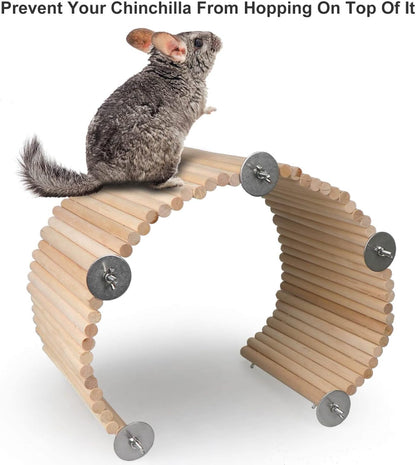 YKD Chinchilla Natural Birch Wood Flexible Platform Toy, Chinchilla Running Wheel Fence, Small Animal Climbing Toys for Guinea Pig Rabbit Hamsters Gerbils Rat and Other Small Animals
