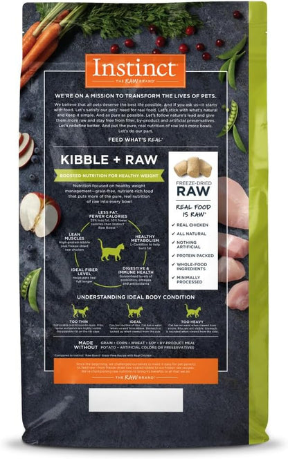 Instinct Raw Boost Healthy Weight, Natural Dry Cat Food with Freeze Dried Pieces, Grain Free Recipe - Real Chicken, 10 lb. Bag