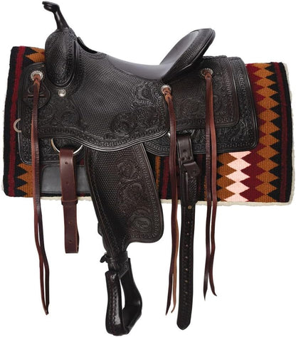 Fleece Bottom Contoured Saddle Pad - 34" x 40" | New Zealand Wool Top | 3/4" Felt Core | Contoured Fit | Hypoallergenic Fleece Lining | Weighs 8 lbs