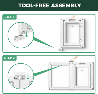 FXW AuraSpace Acrylic Indoor Unleashed Dog Playpen for Small and Medium Dogs, 30 Inch, 10 Panels, White