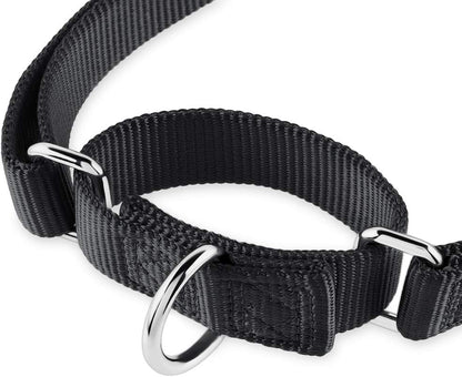 Hyhug Martingale Dog Collar Without Buckle: Anti Escape, No Slip Heavy Duty Nylon, Colorfast Adjustable Pet Supplies for Small Breeds(Small,Black)