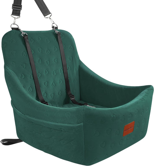Dog Car Seat for Medium Dogs, Pet Travel Bed with Seat Belt Channel, Fully Detachable and Washable