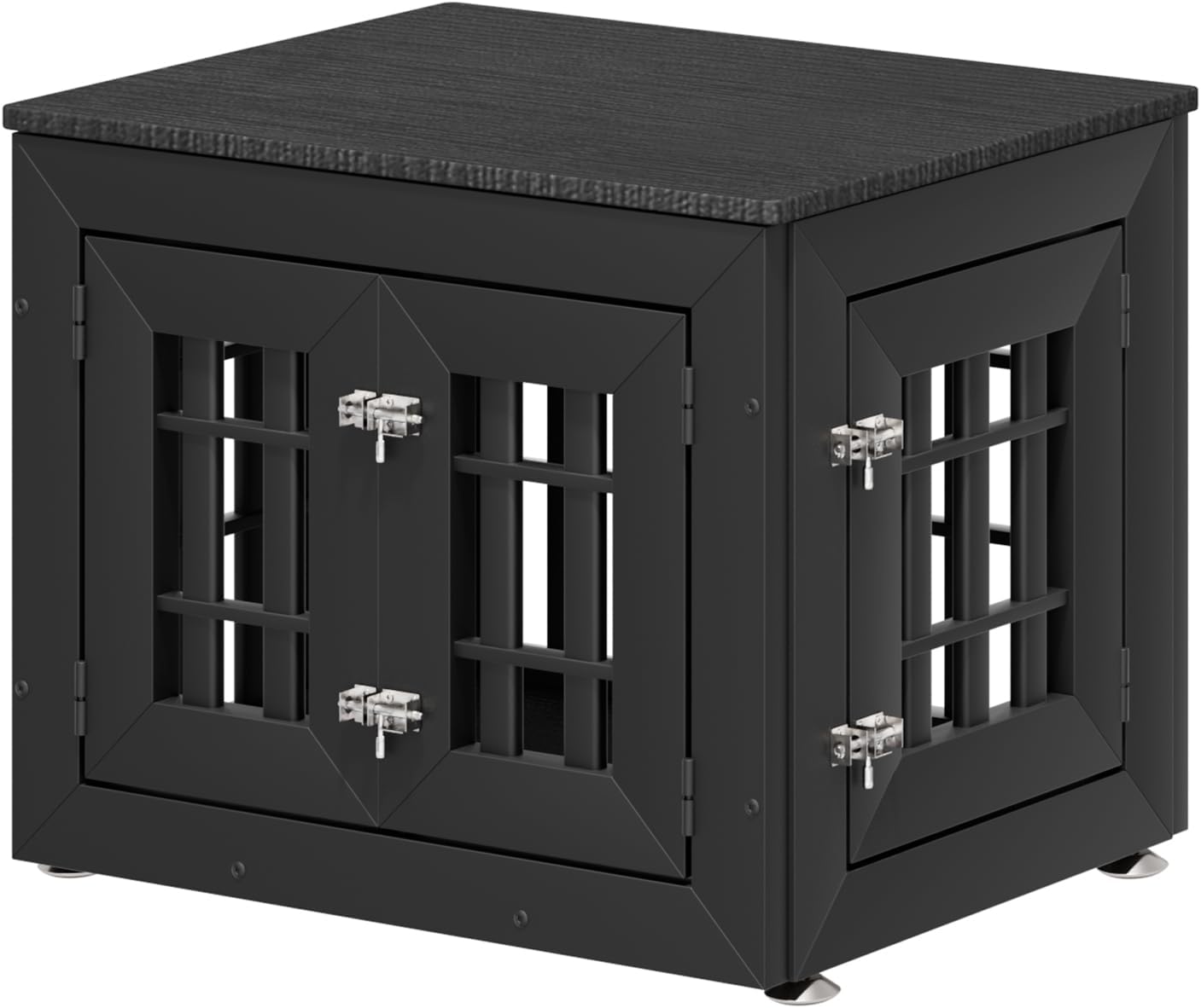 26" Heavy Duty Dog Crate Furniture for Small,Medium and Large Dogs,Rustic Wooden Dog Cage Kennel Indoor Furniture with Waterproof Top,Decorative Pet House Side End Table (Black)