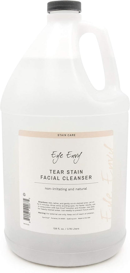 Eye Envy Tear Stain Facial Cleanser for Dogs and Cats. Washes Away Crusty Eye Debris, Eye Boogers, Eye Discharge. Tearless Foaming Formula. Treats The Cause of Staining. All-Natural. 1 US Gallon