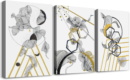 Canvas Wall Art For Living Room Large Size Modern Abstract Painting Bedroom Decoration Office Wall Decor Black And White Abstract pictures 3 Piece Framed Inspirational Posters Artworks Home Decor