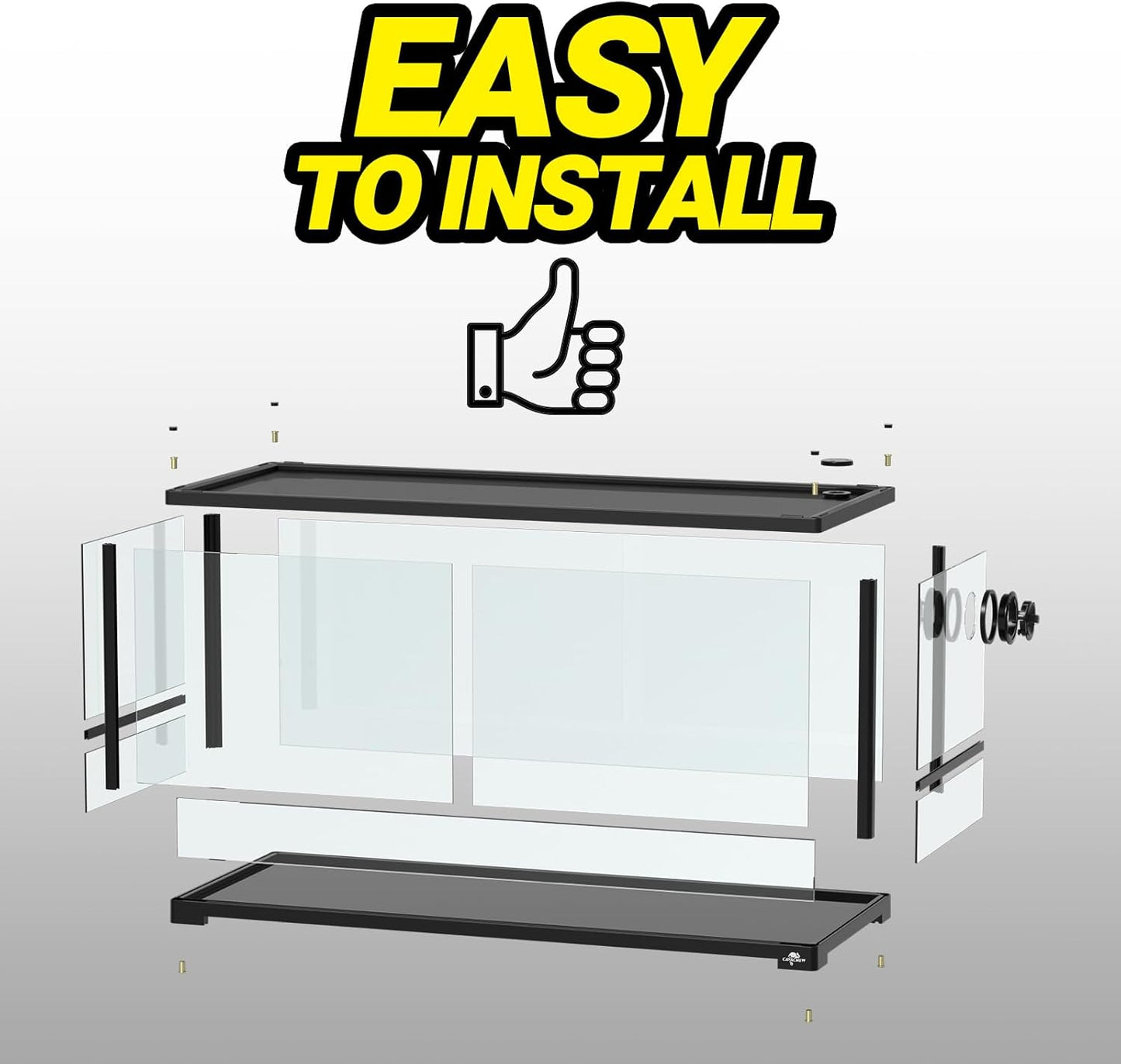 20 Gallon Reptile Tank, 30" x 12" x 12" Reptile Terrarium, Top Screen Ventilation, Sliding Door, Cable & Fogger Pass, Glass Enclosure for Bearded Dragon, Lizard, Gecko, Frog, Snake