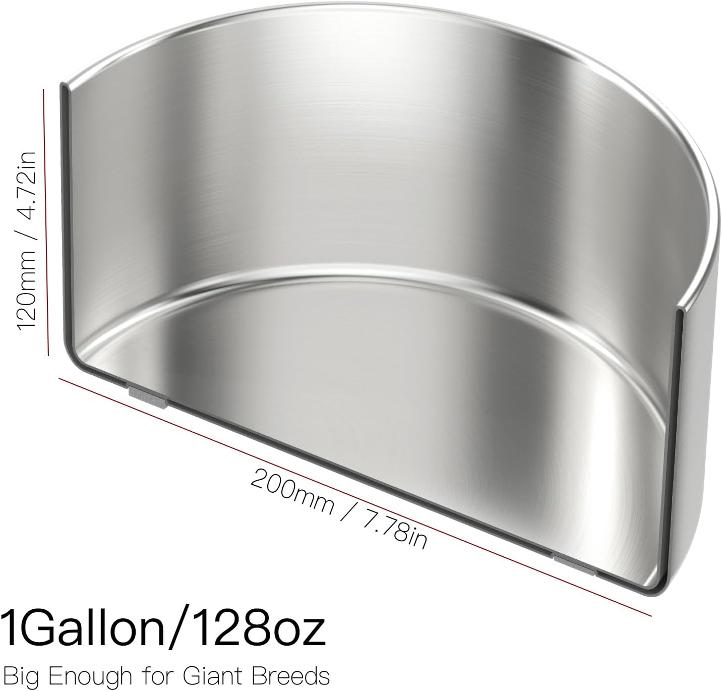 1Gallon Double Layer 304 Stainless Steel Dog Bowl - Insulated & Durable | Non-Slip Base | Easy to Clean | BPA-Free Safe Dog Water Bowl[128oz for Large Giant Breeds]