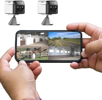 NomadEye Wireless Horse Trailer Camera – 4K Live Video & 2-Way Audio – WiFi Connect – Magnetic Mount – 15Hrs Recording – Night Vision – iOS & Android App (2 Pack)