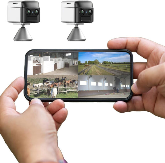 NomadEye Wireless Horse Trailer Camera – 4K Live Video & 2-Way Audio – WiFi Connect – Magnetic Mount – 15Hrs Recording – Night Vision – iOS & Android App (2 Pack)