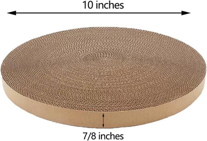 Pet Supplies Scratch and Spin Cat Scratcher Replacement Pads for Active Play, Natural Recycled Corrugated Cardboard, Supports Pet Behaviors, Relieves Stress - 2 Count (Replace Cardboard 2PCS)
