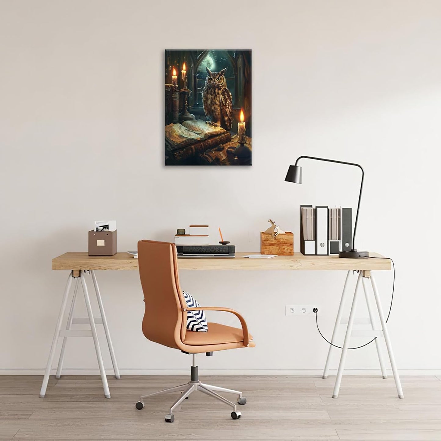 Owl Book Wall Art Vintage Canvas Wall Decor Prints Framed Painting Owls Pictures Gifts Artwork for Bathroom Living Dining Bedroom 16"x20"