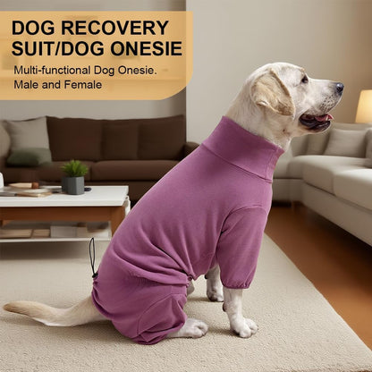 Dog Pyjamas PJS Sweater Clothes and Home Clothing Suitable for Large to Giant Breeds of Dogs, Dog Surgery Recovery Suit, Extra-Large Stretch Fabric, Four-Legged Clothes(Thickened Red, 6XL)