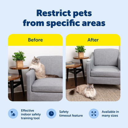 PetSafe ScatMat Indoor Pet Training Mats - Helps Prevent Furniture Climbing - Adjustable Correction Mat - Touch-Activated Design - LCD Pet Mat Controller - Battery Operated - Medium, 30" x 16"