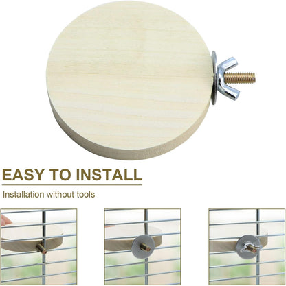 2 Pieces Bird Perch Platform Wooden Stand Toy for Small Bird Parrot Parakeet Cockatiel Budgie Lovebirds Conures Finches Rat Cage Accessories