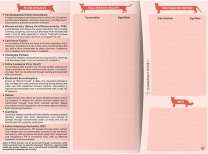 ANZON MORIES 24 Packs Cat Health Record Cards Vaccination Book with Storage Pocket, Large 8 x 10.5 in Feline Vaccine Shot and Kitten Immunization Memo Booklet for Kitty Pet Nursing Supplies