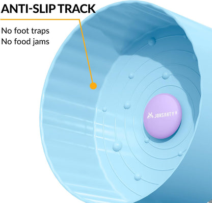 8.4" Silent Hamster Wheel, Non-Slip Track, Exercise, Release Stress, Relieve Anxiety, Adjustable Height Stand, for Syrian Dwarf Hamster, Gerbil, Mice, Other Small Medium Sized Pets, Blue