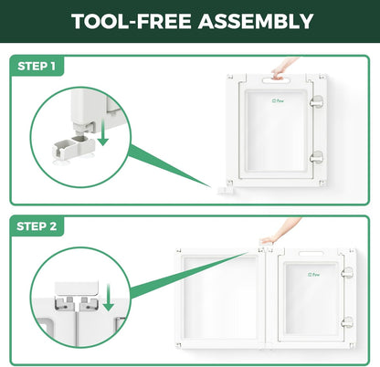 FXW AuraSpace Acrylic Indoor Unleashed Dog Playpen for Puppies and Small Dogs, 24 Inch, 6 Panels, White