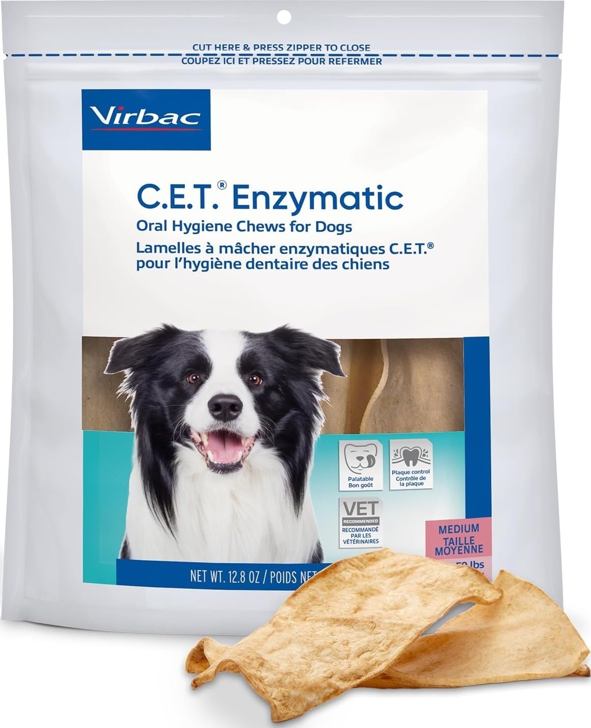 Virbac C.E.T. Enzymatic Oral Hygiene Chews for Dogs. Chosen for real quality, fits naturally into