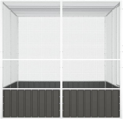 Steel Bird Cage, Large Flight King Bird Cage for Cockatiels African Grey Quaker Amazon Sun Parakeets Green Cheek Conures Pigeons Parrot Bird Cage Birdcage, Anthracite 84.1"x85.6"x83.3"