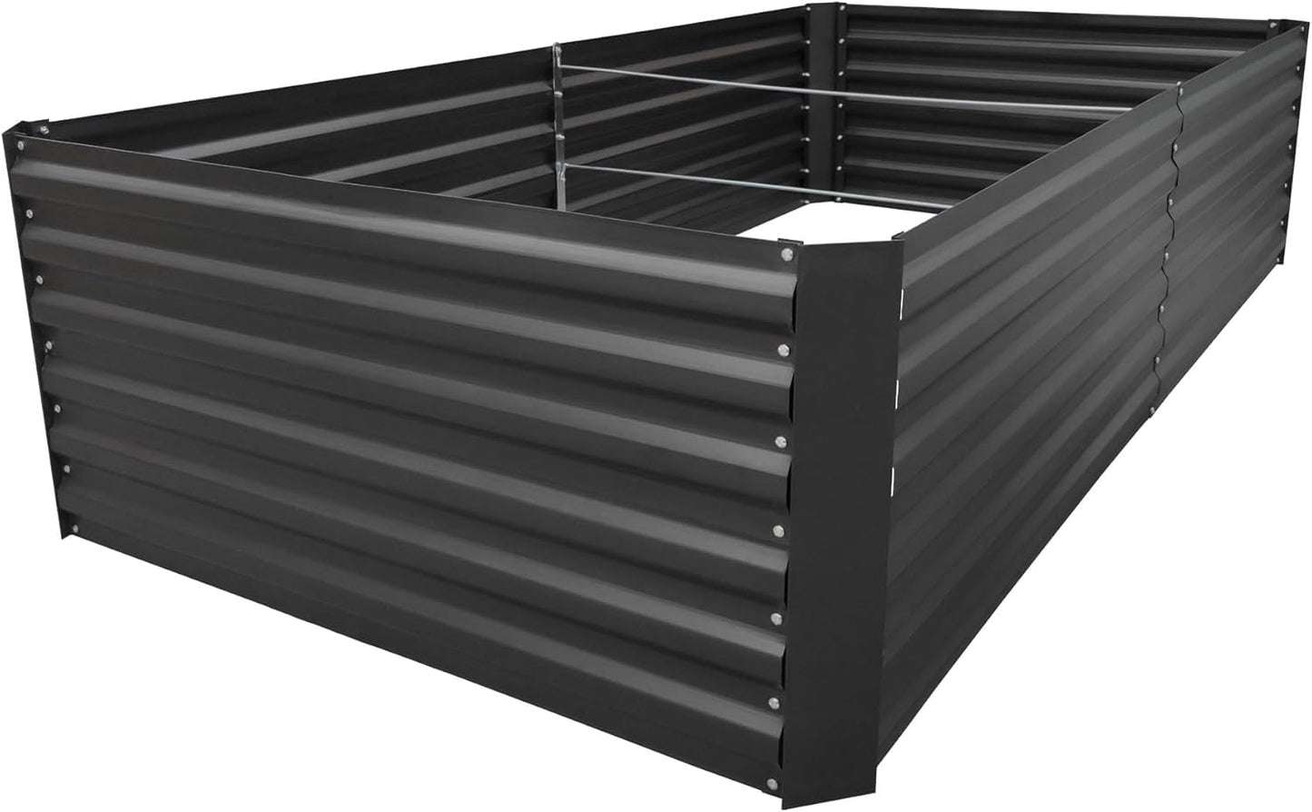 8x4x2FT Metal Raised Garden Bed Kit, Galvanized Outdoor Garden Bed Planter Box for Vegetables, Flowers, Herbs, Succulents and More, Black