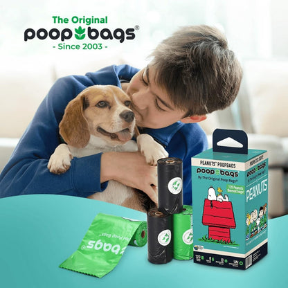 The Original Poop Bags® Peanuts Dog Waste Bags – 38% Plant Based, Leak-Proof & Durable, Large Dog Poop Bags for Dispensers, Unscented (960 Count)