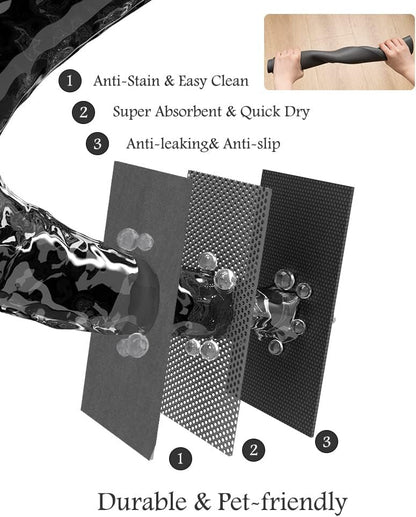 Pet Feeding Mat-Absorbent Dog Mat for Food and Water Bowl-No Stains Quick Dry Dispenser Mat-Dog Accessories Pet Supplies-Bowl for Messy Drinkers（Darkgrey,16"x24"