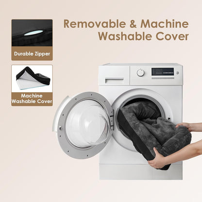 EHEYCIGA Memory Foam XL Dog Bed for XLarge Sized, Extra Large Orthopedic Dog Sofa with Sides and Waterproof Liner, Washable Pet Couch with Removable Cover, 48x35x7.5 Inch, Grey/Black