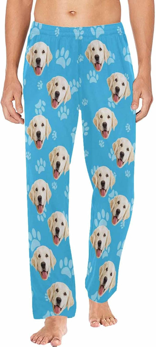 MyPupSocks Customized Face Pajamas Pants Photo Pajama Bottoms for Men S-XXL