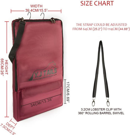 Horse Bridle Bag, Horse Tack Carry Bag with 3 Prong Tack Rack for Halters, Bridle, Harness, Equestrian Reins, Bits and Headstalls (Wine Red)