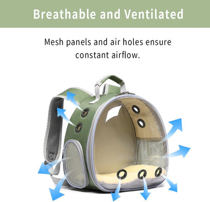 Bunny Carrier, Guinea Pig Carrier,Small Animal Carrier Backpack for Rabbit,Bearded Dragon, Lizard,Hamster,Kitten. Breathable Pet Travel Cage Bag (Army Green)