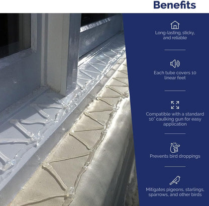 Bird-X Bird Proof Gel, Sticky and Transparent Clear Gel, Long-Lasting and Easy to Use, Covers 10 Linear feet, 10 fl. oz., Pack of 1