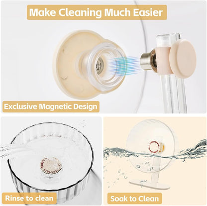 Super Silent Hamster Wheel 10.4 Inch, Magnetic Large Rat Wheel for Chinchilla, Gerbil, Guinea Pig, Cat, Mouse, Sugar Glider and Dwarf, Syrian Hamster Accessories (Cream White)