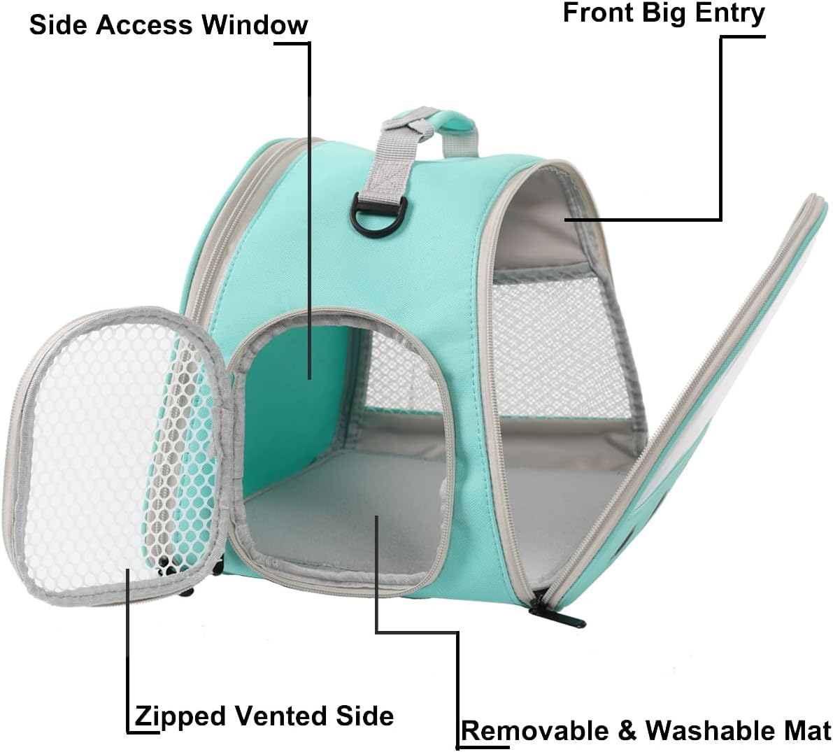 Reptile Travel Carrier Bag with Absorbent Pad Set, Pee Pad with Leak-Proof Quick-Dry Design for Guinea Pig,Portable Bearded Dragon Bag for Sugar Glider,Hedgehog,Rat,Bunny,Rat,Outdoor Used