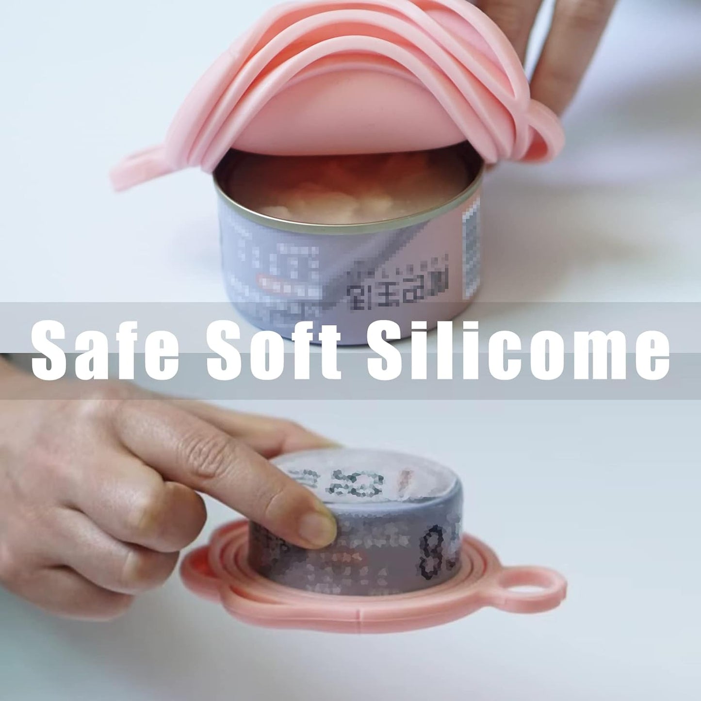 Meow&Woof Cat Food Can Lid and Spoon, BPA Free Silicone Cover for Animal Wet Food Storage, Reusable Topper for 3/5 /5.1/5.5/12/ 13 oz Cans Refrigerator Fresh Wash Machine Apply （2Pack）