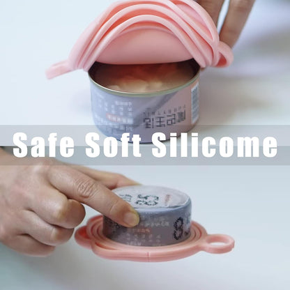 Meow&Woof Cat Food Can Lid and Spoon, BPA Free Cover for Animal Wet Food Storage, Reusable Topper for 3/5 /5.1/5.5/12/ 13 oz Cans Refrigerator Fresh Wash Machine Apply