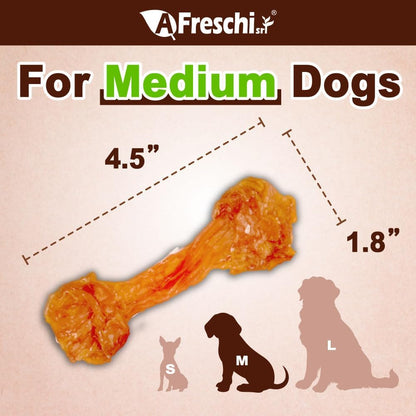 Afreschi Natural Turkey Tendon Bone (M) Pack of 2, Dog Treats for Signature Series, All Natural Human Grade Puppy Chew, USA-Sourced Turkey Tendon, Hypoallergenic, Rawhide Alternative