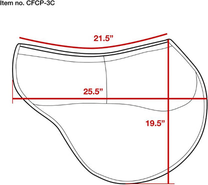 ECP Equine Comfort Products All-Purpose Contoured Correction Saddle Pad with Adjustable Memory Foam Inserts for Custom Support, Non-Slip, Shock Absorbing, 22” Spine, 19.5” Drop