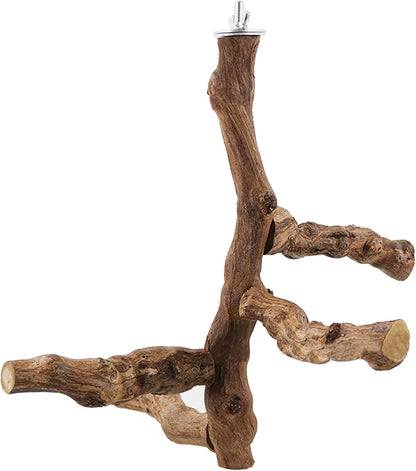 Allazone 6 PCS Bird Perch Natural with Chewing Toys Natural Grapevine Bird Stand Grape Stick Natural Bird Parrot Perch Standfor Parrots, Parakeets Cockatiels, Conures, Macaws, Love Birds