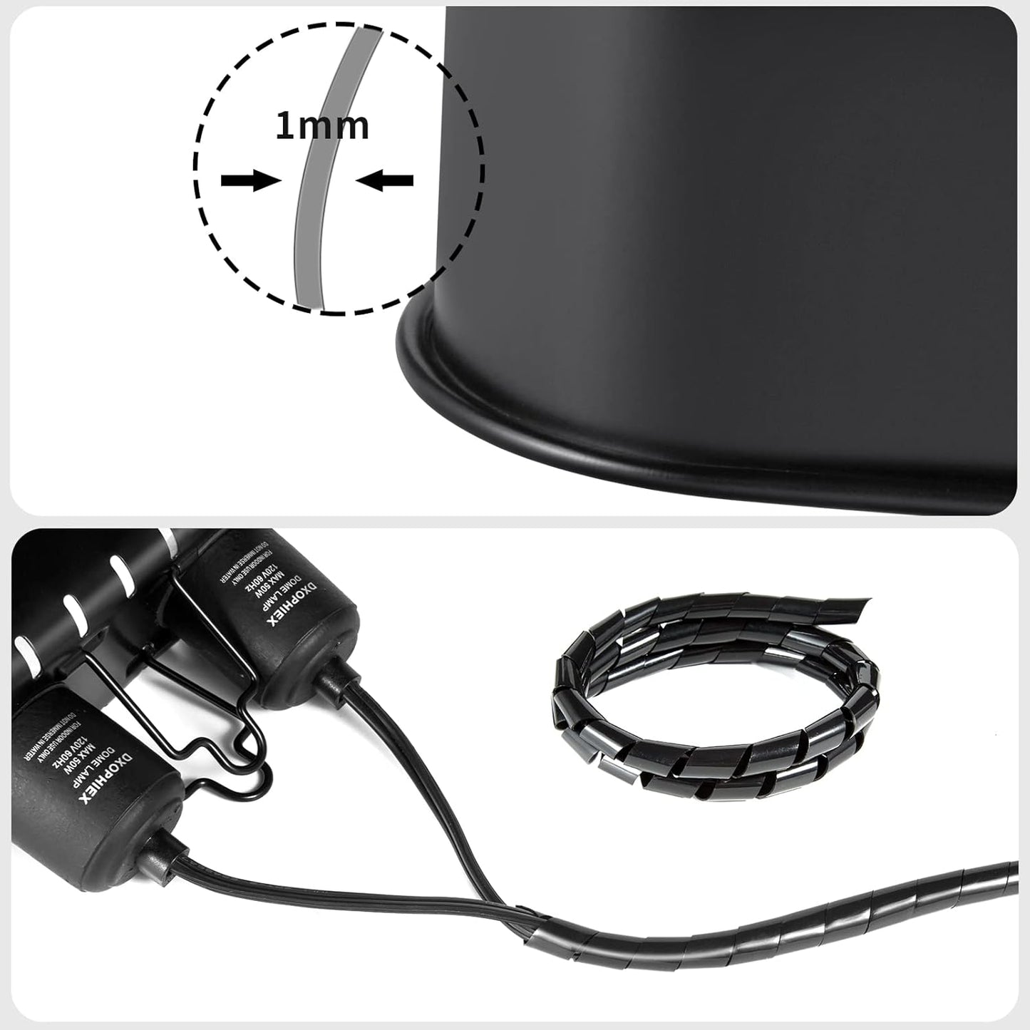 Nano Reptile Heat Lamp Fixture, Dual Reptile Light Fixture with 60W Basking Bulb & Infrared Bulb for Bearded Dragon, Turtles, Snake and Lizard Terrarium