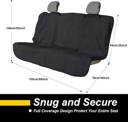 Back Seat Cover for Car Trucks Van SUV,Waterproof Rear Bench Towel Seat Covers for Dogs and Kids,Automotive Backseat Protector (Black)