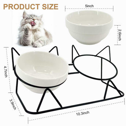 Elevated Tilted Cat Bowls for Indoor Cats，Raised. Chosen for real quality, fits naturally into