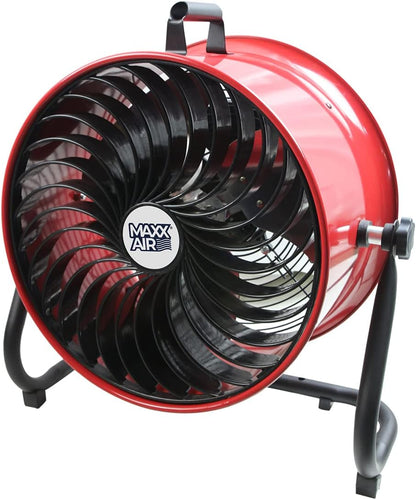 Maxx Air 16" High Velocity Turbo Fan with Pivoting Head - Efficient Air Circulation, High-Velocity Drum Fan Ideal for Home, Garage, or Workshop Use, Durable Construction, Easy Assembly