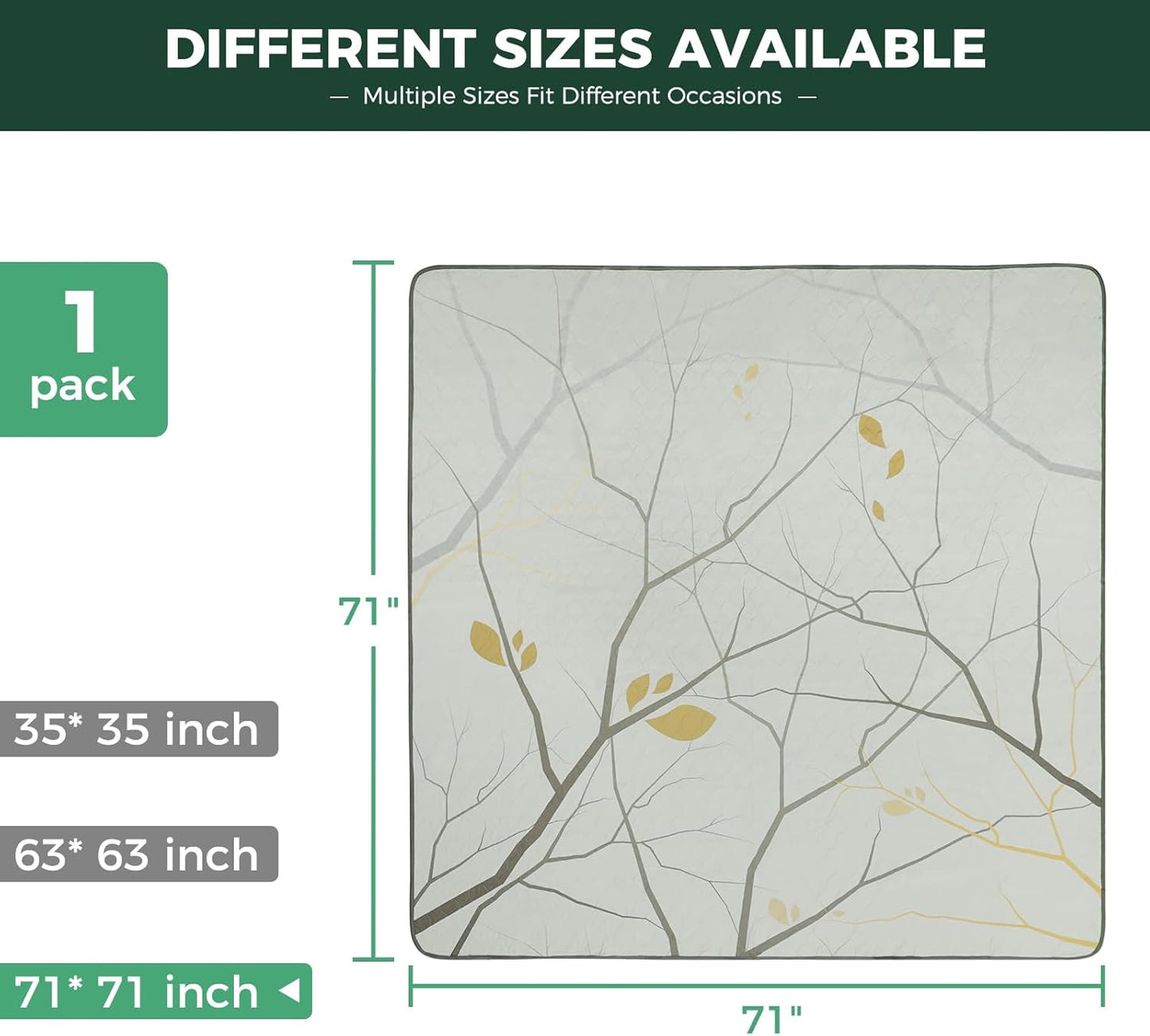 FXW Washable Pee Pads for Dogs, Puppy Pads with Super Absorbent, Specifically Designed for FXW Rollick/Homeplus 32 inch 8 Panels Dog Playpen, 71" Square, Branch, 1 Pack