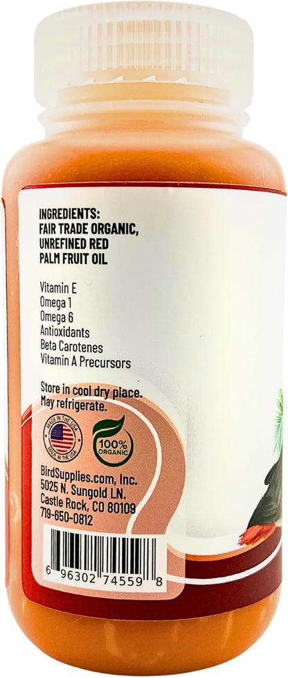 UnRuffledRx™ Red Palm Oil for Birds & Parrots – Supports Skin, Feather, Eye & Immune Health, Rich in Omega Fatty Acids, Antioxidants, Beta Carotene, & Vitamin E – 100% Natural