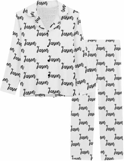 MyPupSocks Custom Face Pajamas for Women Set, Personalized Photo Long Sleepwear XS-XXL