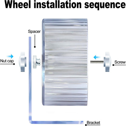 Silent Hamster Wheel, Super-Silent Hamster Exercise Wheels Accessories, Quiet Running Wheels, Adjustable Stand for Hamsters Mice Or Other Small Animals (Ф 8.3 inch, Transparent)