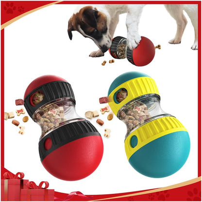 Dog Puzzle Toys, Rolling Treat Dispensing Ball, Brain Stimulation & Slow Feeder, Dog Enrichment Toys to Keep Them Busy (2PCS: Red+Green)