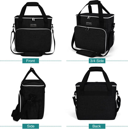 BAGLHER Dog Travel Bag, Pet Travel Bag (All Pet Travel Supplies), with 2 Pet Food Containers and 2 Collapsible Silicone Bowls; Essential Kits for Pet Travel Black